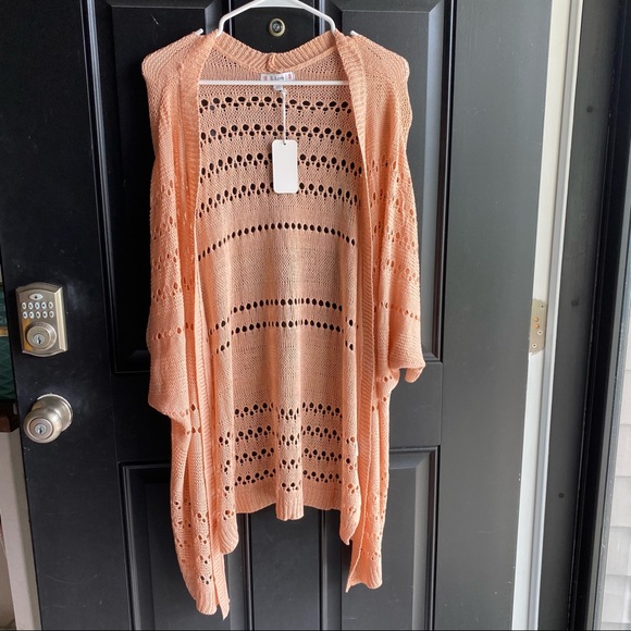 L Love Sweaters - NWT L Love Peach Knit Kimono Size Medium